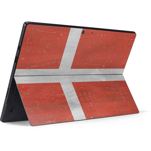 Denmark Flag Distressed Surface Pro 7 Skin